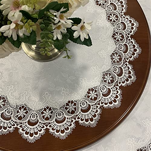 Rechteckige/längliche Tischdecken Europäischer Stil Pastorale Spitze Couchtischdecke Hohle Tischdecke rechteckig quadratisch rund Garn Bestickt Weihnachts- und Neujahrsdekoration(K,Diameter 70cm) von BOFIBO