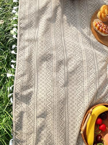 Rechteckige/längliche Tischdecken Vintage-Tischdecke, Spitze, rechteckige Tischdecke, wasserabweisend und knitterfrei, Picknickdecken Weihnachts- und Neujahrsdekoration(150x150cm) von BOFIBO