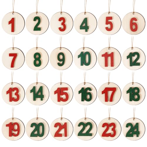 BOFUNX 1-24 Adventskalender Zahlen Anhänger Holz Adventskalender Holzzahlen Holzanhänger DIY Countdown Kalender Weihnachtskalender Geschenke Anhänger BOFUNX 1-24 Adventskalender Zahlen Anhänger Holz Adventskalender Holzzahlen Holzanhänger DIY Countdown Kalender Weihnachtskalender Geschenke Anhänger von BOFUNX
