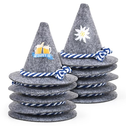BOFUNX 10 Stücke Mini Oktoberfest Hut Klein Filzhut Trachtenhütchen Deko Bayrische Deko Oktoberfest Deko Partydeko Tischdeko Streudeko BOFUNX 10 Stücke Mini Oktoberfest Hut Klein Filzhut Trachtenhütchen Deko Bayrische Deko Oktoberfest Deko Partydeko Tischdeko Streudeko von BOFUNX
