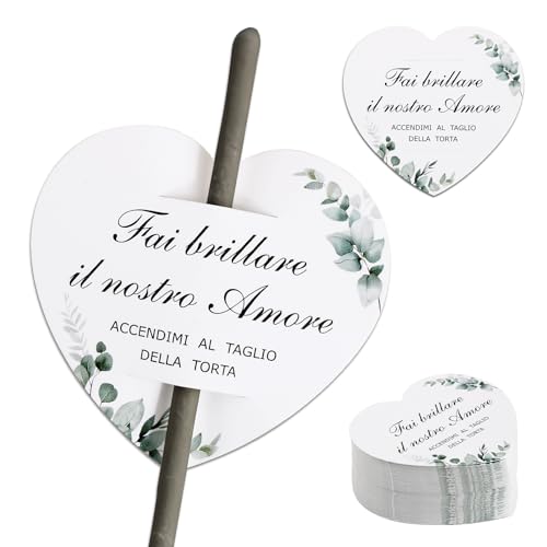 BOFUNX 100pcs Wunderkerzen Halter Wunderkerzenschilder Hochzeit Etiketten Hochzeitsdeko Gastgeschenke von BOFUNX