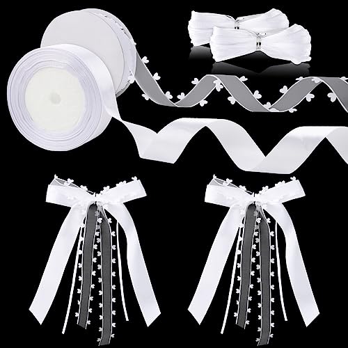 BOFUNX 18M Weiß Schleifenband mit Herzen + 22M 25mm Geschenkband Satinband + 20M 3mm Seidenband Stoffband für DIY Handwerk Schleifen Hochzeitsdeko Hochzeitsauto Deko Partydeko BOFUNX 18M Weiß Schleifenband mit Herzen + 22M 25mm Geschenkband Satinband + 20M 3mm Seidenband Stoffband für DIY Handwerk Schleifen Hochzeitsdeko Hochzeitsauto Deko Partydeko von BOFUNX