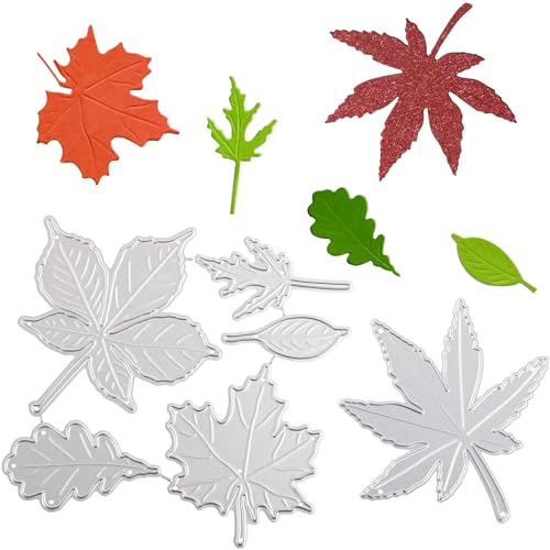 BOFUNX 2 Set Stanzschablonen Herbst Ahornblatt Stanzen Blätter Prägeschablonen Stanzformen Cutting Dies für DIY Scrapbooking Karten Handwerk Geschenk Homedeko von BOFUNX