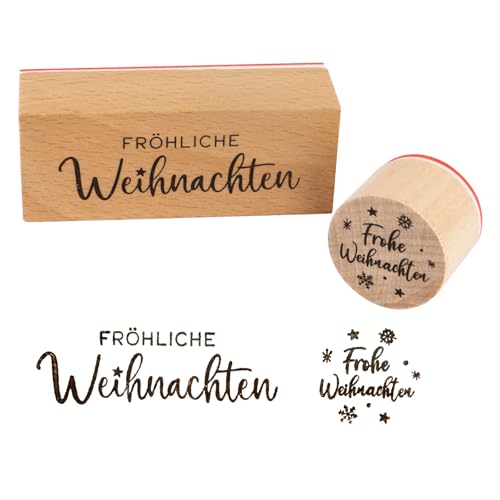 BOFUNX 2 Stücke Weihnachten Stempel Holzstempel Frohe Weihnachten Motivstempel Textstempel Weihnachtsstempel für Karten Geschenkpapier Scrapbooking BOFUNX 2 Stücke Weihnachten Stempel Holzstempel Frohe Weihnachten Motivstempel Textstempel Weihnachtsstempel für Karten Geschenkpapier Scrapbooking von BOFUNX