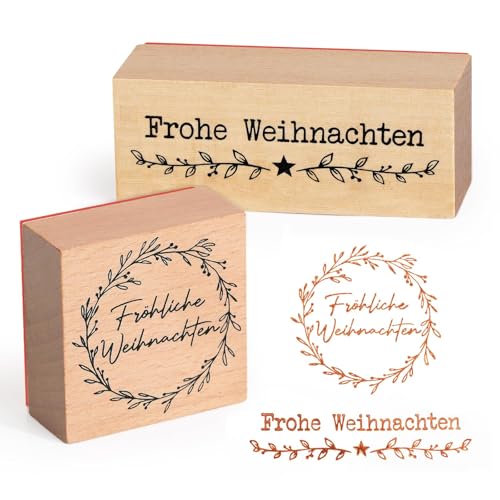BOFUNX 2 Stücke Weihnachten Stempel Holzstempel Frohe Weihnachten Motivstempel Textstempel Weihnachtsstempel für Karten Geschenkpapier Scrapbooking BOFUNX 2 Stücke Weihnachten Stempel Holzstempel Frohe Weihnachten Motivstempel Textstempel Weihnachtsstempel für Karten Geschenkpapier Scrapbooking von BOFUNX