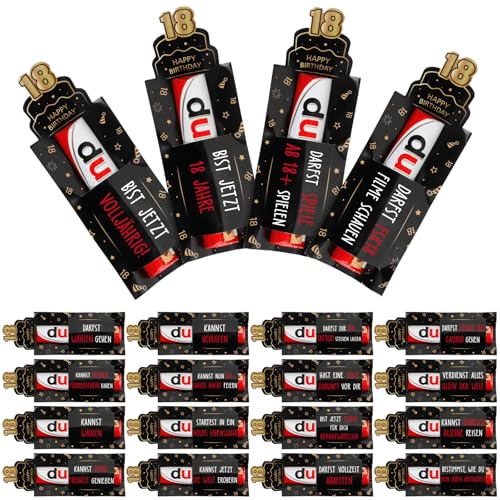 BOFUNX 20pcs Banderolen Aufkleber 18 Geburtstag Kleines Geschenk Schokolade Verpackung 18. Geburtstag Mädchen Jungen Geburtstagsgeschenk Endlich 18 Geburtstag Geschenkidee Volljährig BOFUNX 20pcs Banderolen Aufkleber 18 Geburtstag Kleines Geschenk Schokolade Verpackung 18. Geburtstag Mädchen Jungen Geburtstagsgeschenk Endlich 18 Geburtstag Geschenkidee Volljährig von BOFUNX
