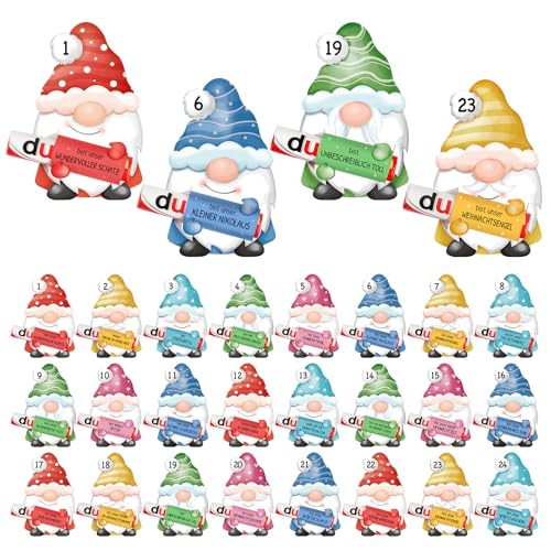 BOFUNX 24pcs Schokolade Banderole Weihnachten Advent Countdown Geschenk Weihnachtszwerg Aufkleber Adventskalender Deko Weihnachten Geschenk für Kinder Jungen Mädchen BOFUNX 24pcs Schokolade Banderole Weihnachten Advent Countdown Geschenk Weihnachtszwerg Aufkleber Adventskalender Deko Weihnachten Geschenk für Kinder Jungen Mädchen von BOFUNX