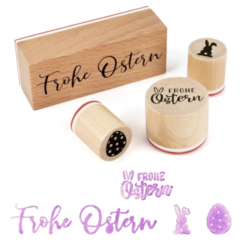 BOFUNX 4 Stücke Ostern Stempel Holzstempel Frohe Ostern Osterhase Osterei Motivstempel Textstempel für Karten Geschenkpapier Scrapbooking BOFUNX 4 Stücke Ostern Stempel Holzstempel Frohe Ostern Osterhase Osterei Motivstempel Textstempel für Karten Geschenkpapier Scrapbooking von BOFUNX