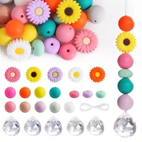 BOFUNX 5 Set Kinder Sonnenfänger Bastelset, Kristall Sonnenfänger + Sonnenblumen Perlen Bunt Rund Silikon Perlen + Organzasäckchen, Kindergeburtstag Basteln Kinder Geschenke Fenster Home Gartendeko BOFUNX 5 Set Kinder Sonnenfänger Bastelset, Kristall Sonnenfänger + Sonnenblumen Perlen Bunt Rund Silikon Perlen + Organzasäckchen, Kindergeburtstag Basteln Kinder Geschenke Fenster Home Gartendeko von BOFUNX