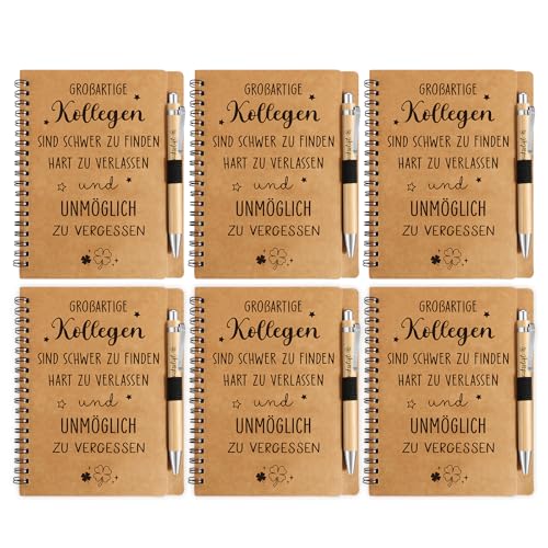 BOFUNX 6 Set Abschiedsgeschenk Kollegen Notizblock und Glücksstift Kugelschreiber, Kollegen Mitarbeiter Geschenk Jobwechsel Abschied Danke Geschenk Team Geschenk - 14×18cm BOFUNX 6 Set Abschiedsgeschenk Kollegen Notizblock und Glücksstift Kugelschreiber, Kollegen Mitarbeiter Geschenk Jobwechsel Abschied Danke Geschenk Team Geschenk - 14×18cm von BOFUNX