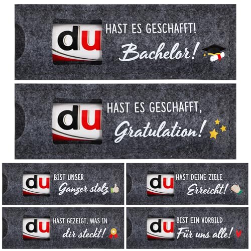 BOFUNX 6pcs Bachelor Abschluss Geschenk Glücksbringer Prüfung Viel Glück Prüfung Geschenk Filz Schokolade Verpackung für Bachelor Abitur Master Doktor Prüfung Abschluss Abschied BOFUNX 6pcs Bachelor Abschluss Geschenk Glücksbringer Prüfung Viel Glück Prüfung Geschenk Filz Schokolade Verpackung für Bachelor Abitur Master Doktor Prüfung Abschluss Abschied von BOFUNX