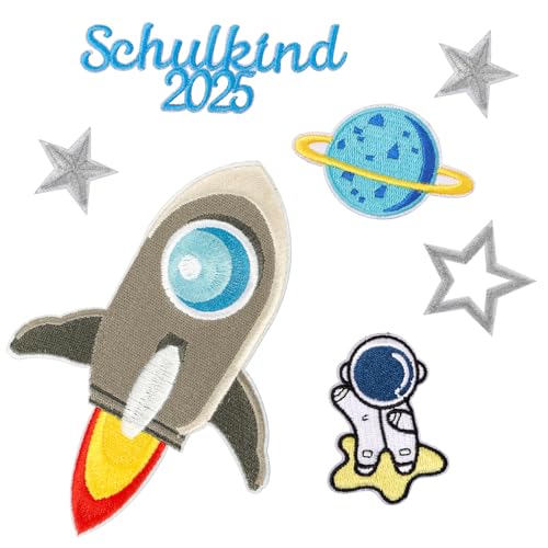 BOFUNX 7 Stücke Schultüte Aufnäher Rakete Astronaut Aufnäher Patches Bügelbild Kinder Aufbügelflicken für Schultüte Schulranzen Kleidung BOFUNX 7 Stücke Schultüte Aufnäher Rakete Astronaut Aufnäher Patches Bügelbild Kinder Aufbügelflicken für Schultüte Schulranzen Kleidung von BOFUNX