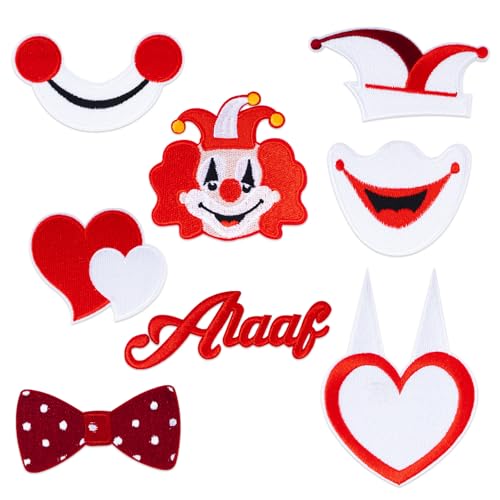 BOFUNX 8 Stücke Karneval Patches zum Aufnähen Köln Aufnäher Patches Rot Weiß Applikation Karneval Bügelbilder für Kleidung Tasche BOFUNX 8 Stücke Karneval Patches zum Aufnähen Köln Aufnäher Patches Rot Weiß Applikation Karneval Bügelbilder für Kleidung Tasche von BOFUNX