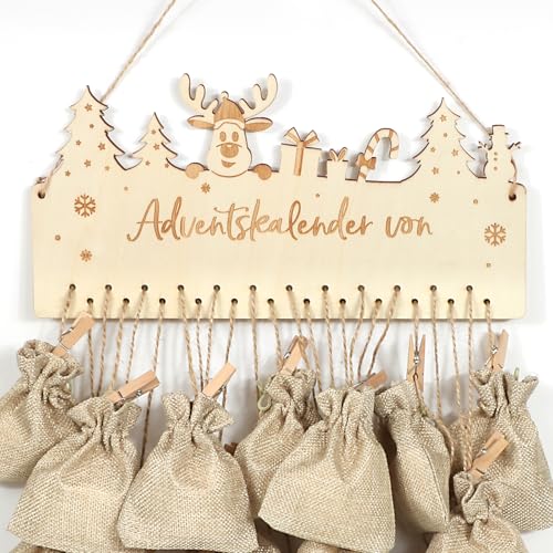 BOFUNX Adventskalender aus Holz, Holzschild personalisiert DIY Name, Adventskalender Weihnachtskalender selbst basteln Kalender Countdown Geschenk für Kinder BOFUNX Adventskalender aus Holz, Holzschild personalisiert DIY Name, Adventskalender Weihnachtskalender selbst basteln Kalender Countdown Geschenk für Kinder von BOFUNX