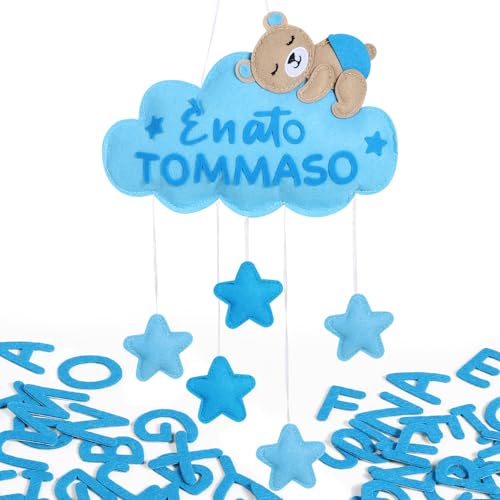 BOFUNX DIY Baby Namensschilder Kreative Jungen Geburt Geschenk Baby Shower Partydeko Babyzimmer Hängende Deko von BOFUNX