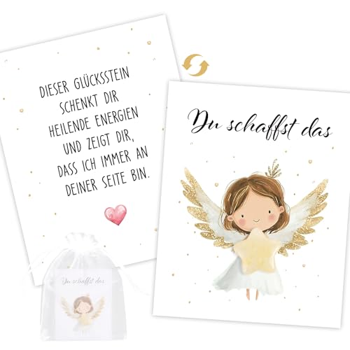 BOFUNX Glücksstein Mutmacher Geschenk, Mutstein + Glückskarte + Organzasäckchen, Du Schaffst Das Geschenk Glücksbringer für Kinder Erwachsene BOFUNX Glücksstein Mutmacher Geschenk, Mutstein + Glückskarte + Organzasäckchen, Du Schaffst Das Geschenk Glücksbringer für Kinder Erwachsene von BOFUNX