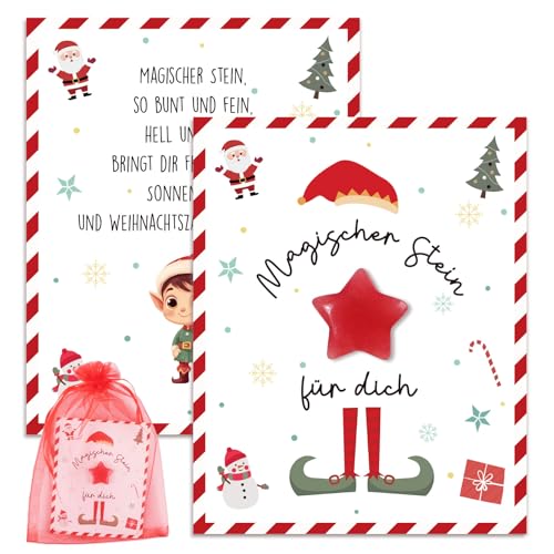 BOFUNX Kinder Weihnachtself Stein Geschenk, Weihnachtself Stein + Karte + Organzasäckchen, Kinder Weihnachtself Weihnachten Neujahr Geschenk Glücksbringer BOFUNX Kinder Weihnachtself Stein Geschenk, Weihnachtself Stein + Karte + Organzasäckchen, Kinder Weihnachtself Weihnachten Neujahr Geschenk Glücksbringer von BOFUNX
