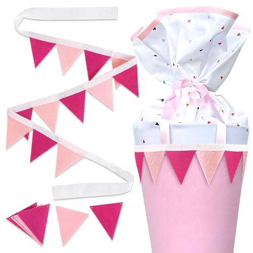 BOFUNX Mini Wimpelkette für Schultüte Deko, Schultüte Zuckertüte Wimpel Banner DIY Schulanfang Einschulung Party Deko BOFUNX Mini Wimpelkette für Schultüte Deko, Schultüte Zuckertüte Wimpel Banner DIY Schulanfang Einschulung Party Deko von BOFUNX