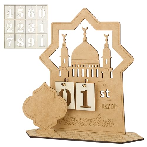BOFUNX Ramadan Kalender Holz Ramadan Adventskalender Countdown Adventskalender Ramadan Mubarak Deko Eid Mubarak Dekoration von BOFUNX