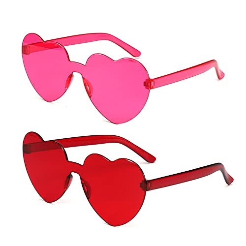 BOFUNX 2 Paar Herz Brille Rot Herzförmige Brillen Lustige Rosa Partybrille für Valentinstag JGA Hochzeit Karneval Fasching Kostüm Mottoparty BOFUNX 2 Paar Herz Brille Rot Herzförmige Brillen Lustige Rosa Partybrille für Valentinstag JGA Hochzeit Karneval Fasching Kostüm Mottoparty von BOFUNX