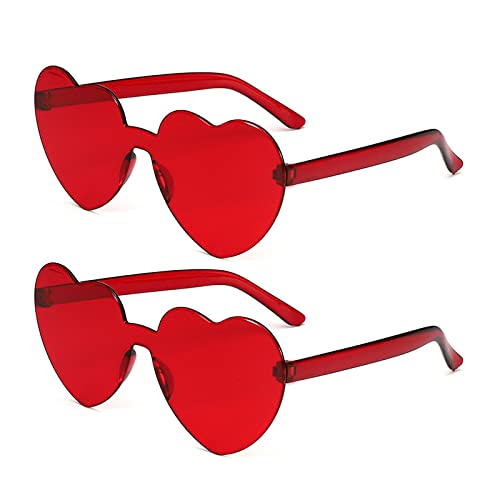 BOFUNX 2 Paar Herz Brille Rot Herzförmige Brillen Lustige Rot Partybrille für Valentinstag JGA Hochzeit Karneval Fasching Kostüm Mottoparty BOFUNX 2 Paar Herz Brille Rot Herzförmige Brillen Lustige Rot Partybrille für Valentinstag JGA Hochzeit Karneval Fasching Kostüm Mottoparty von BOFUNX