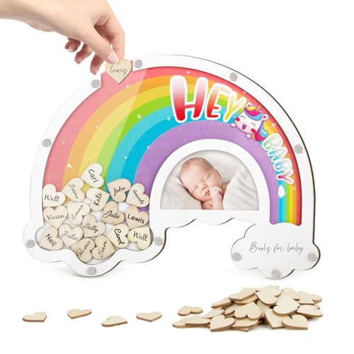 BOFUNX Regenbogen Gästebuch Holz Taufe Baby Shower Gästebuch Kommunion Gästebuch +60 Holzherzen Baby Party Taufegeschenk Erinnerungsbuch für Taufe Kommunion Konfirmation BOFUNX Regenbogen Gästebuch Holz Taufe Baby Shower Gästebuch Kommunion Gästebuch +60 Holzherzen Baby Party Taufegeschenk Erinnerungsbuch für Taufe Kommunion Konfirmation von BOFUNX