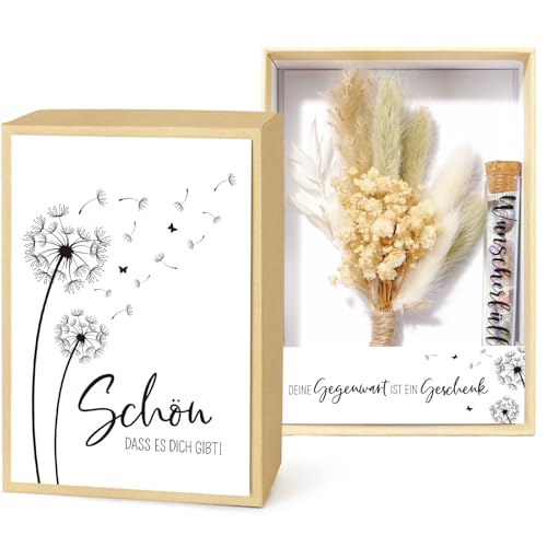BOFUNX Schön dass es Dich gibt Geldgeschenk Wunscherfüller Geschenk Inklusive Geschenkbox Grußkarte Trockenblumen Deko Reagenzglas für Frauen Freundin Lieblingsmensch Geburtstag Hochzeit BOFUNX Schön dass es Dich gibt Geldgeschenk Wunscherfüller Geschenk Inklusive Geschenkbox Grußkarte Trockenblumen Deko Reagenzglas für Frauen Freundin Lieblingsmensch Geburtstag Hochzeit von BOFUNX