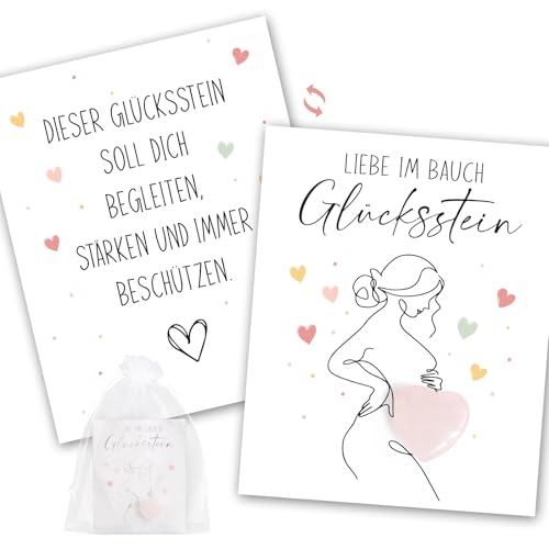 BOFUNX Schwangerschaft Geschenk, Glücksstein + Glückskarte + Organzasäckchen, Schwangere Geschenk Werdende Mütter Geschenk Glücksbringer BOFUNX Schwangerschaft Geschenk, Glücksstein + Glückskarte + Organzasäckchen, Schwangere Geschenk Werdende Mütter Geschenk Glücksbringer von BOFUNX