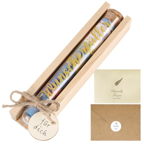 BOFUNX Wunscherfüller Geldgeschenke aus Holz Wunscherfüller Geschenk Geldgeschenk Geburtstag mit Umschlägen Jugendweihe Geschenke Geschenkidee für Geburtstag Hochzeit Jugendweihe Weihnachten von BOFUNX
