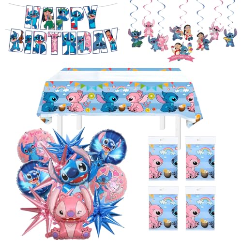 Cartoon Party Kit - Geburtstag Party Dekorationen Hängende Wirbel Luftschlangen Blau und Rosa Luftballons Folienballons Tischdecke und Party Dekoration Set für Kinder Cartoon Party Kit - Geburtstag Party Dekorationen Hängende Wirbel Luftschlangen Blau und Rosa Luftballons Folienballons Tischdecke und Party Dekoration Set für Kinder von BOGAZNET