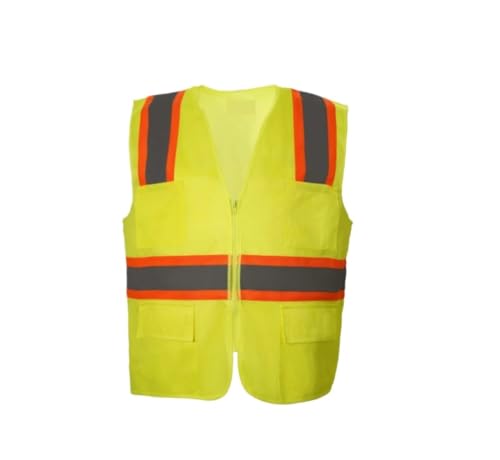 BOGAZY Reflektierende Weste Unisex Pfirsichform Mesh Strickstoff Fluoreszierende Sicherheitsweste Reflektierende Weste Warnweste von BOGAZY