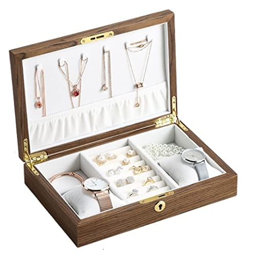BOGAZY Uhrenbox uhrenschachtel Uhrenbox Große Holz Schmuckschatulle Holz Halskette Ring Ohrring Uhr Organizer Schmuck Aufbewahrungskoffer Uhren Aufbewahrungsbox (Color : B) von BOGAZY