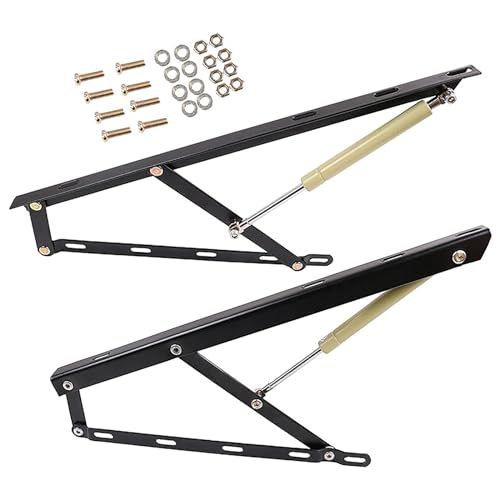 BOGDTF Hebe-Set zur Aufbewahrung von Betten, 1 Paar Mechanismen, Stützstange für hydraulische Gasdruckfeder, doppelte Dichtringe, Raum, DIY-Möbelbeschläge (schwarz, 110 cm) von BOGDTF
