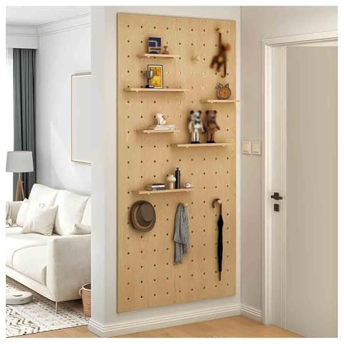 BOGDTF Kombinations-Wand-Organizer-Set, Werkstatt-Organisation, Loch-Wandbrett, Holz-Stecktafel, Wandhalterung, Display-Stecktafel-Set für Zuhause und Büro von BOGDTF