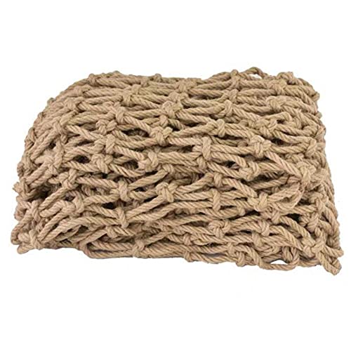 BOGDTF Langlebiges Juteseil, Pflanzenstütznetz für Gärten, umweltfreundlich, biologisch abbaubar, natürliche Schnur, Klettergarten, Rankgitter, Retro, hängende Fotowand, Netz, Treppe, Balkon, 4 mm/8 von BOGDTF