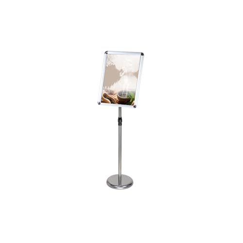 BOGDTF Posterständer, verstellbarer Schilderhalter, Aluminium, Menüständer, Bodenständer, schnell austauschbare Poster, Anzeigen, Verkaufsmenü, 32,7 x 45 cm, Weiß von BOGDTF
