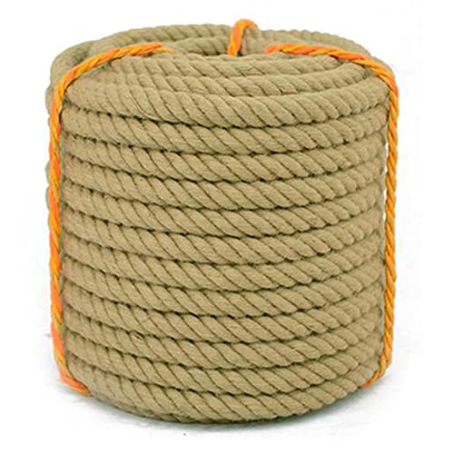 BOGDTF Strapazierfähiges Juteseil, Gartenseil, gedrehtes Hanfseil, Kordel zum Ziehen, Camping, Heimwerken, Katzenkratzschnur, 40 mm, 50 m von BOGDTF