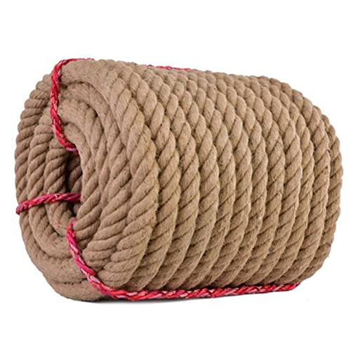 BOGDTF Strapazierfähiges natürliches Juteseil, 50 m, strapazierfähiges, gedrehtes Hanfseil für Gartendekoration, Klettern, Hängematte, 18 mm, 50 m von BOGDTF