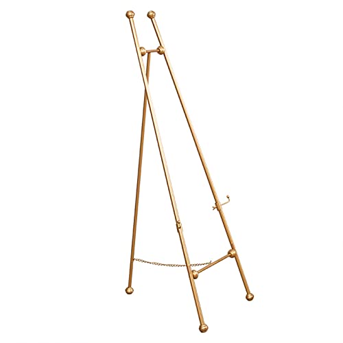 BOGDTF Tragbare Kunststaffelei, goldener Künstlerstaffelei, Ständer, zusammenklappbar, Stativ-Staffelei, 120/150 cm, Metall-Staffelei für Hochzeitsschilder, Poster, Malkunst BOGDTF Tragbare Kunststaffelei, goldener Künstlerstaffelei, Ständer, zusammenklappbar, Stativ-Staffelei, 120/150 cm, Metall-Staffelei für Hochzeitsschilder, Poster, Malkunst von BOGDTF