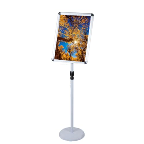 BOGDTF Verstellbarer, robuster Posterständer, A2/A3/A4, bodenstehend, Aluminiumrahmen, 360°-Ansicht, für Leben und Geschäft, 24,4 x 34,3 cm, Weiß von BOGDTF
