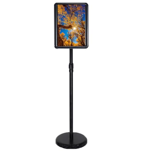 BOGDTF Verstellbarer, robuster Posterständer, A2/A3/A4, bodenstehend, Aluminiumrahmen, 360°-Ansicht, für Leben und Geschäft, 24 x 32,7 cm, Schwarz BOGDTF Verstellbarer, robuster Posterständer, A2/A3/A4, bodenstehend, Aluminiumrahmen, 360°-Ansicht, für Leben und Geschäft, 24 x 32,7 cm, Schwarz von BOGDTF