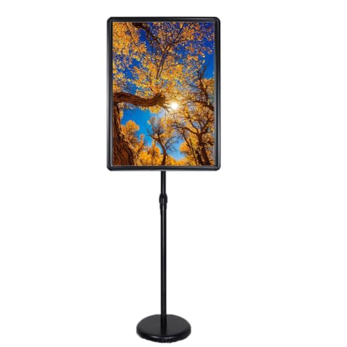 BOGDTF Verstellbarer, robuster Posterständer, A2/A3/A4, bodenstehend, Aluminiumrahmen, 360°-Ansicht, für Leben und Geschäft, 45 x 62,4 cm, schwarz von BOGDTF