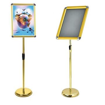 BOGDTF Verstellbarer Posterständer, strapazierfähig, aufklappbar, Aluminium, Standschilder, vertikaler und horizontaler Ansicht, 24,4 x 34,3 cm, goldfarben BOGDTF Verstellbarer Posterständer, strapazierfähig, aufklappbar, Aluminium, Standschilder, vertikaler und horizontaler Ansicht, 24,4 x 34,3 cm, goldfarben von BOGDTF