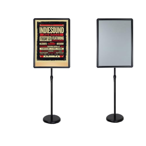 BOGDTF Verstellbarer Posterständer, strapazierfähig, aufklappbar, Aluminium, Standschilder, vertikaler und horizontaler Ansicht, 45 x 62,4 cm, Schwarz BOGDTF Verstellbarer Posterständer, strapazierfähig, aufklappbar, Aluminium, Standschilder, vertikaler und horizontaler Ansicht, 45 x 62,4 cm, Schwarz von BOGDTF