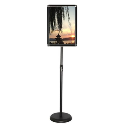 Verstellbarer Outdoor-Schilderständer mit Sockel, geeignet für kommerzielle Einzelhandelsveranstaltungen, 360°-Display, 24,4 x 34,3 cm, schwarz von BOGDTF