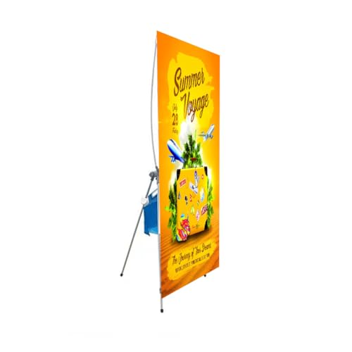 Winddichter Werbeständer für den Außenbereich, multifunktional, verstellbar, X-Rahmen, Banner, Präsentationsständer für Messen, Veranstaltungen, 1 Stück, 60 x 160 cm von BOGDTF