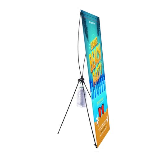 Winddichter X-Bannerständer, tragbarer Bannerständer für Display, Business, Werbung, geeignet für Partys und Veranstaltungen im Innen- und Außenbereich, Schwarz, 1 Stück, 80 x 180 cm von BOGDTF