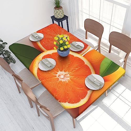 Rechteckige Tischdecke mit Zitrusfrüchten, elastische Kanten, wasserdicht, abwischbar, Tischdecke, Dekoration, 1,2 m, Tischunterlage für Esszimmer von BOHHO