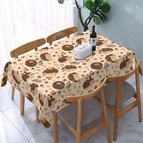 Tischdecke, niedlicher Igel und Pilz, rechteckige Tischdecke, wasserdicht, auslaufsicher, rechteckige Tischdecke für Küche, Esszimmer Tischdecke, niedlicher Igel und Pilz, rechteckige Tischdecke, wasserdicht, auslaufsicher, rechteckige Tischdecke für Küche, Esszimmer von BOHHO