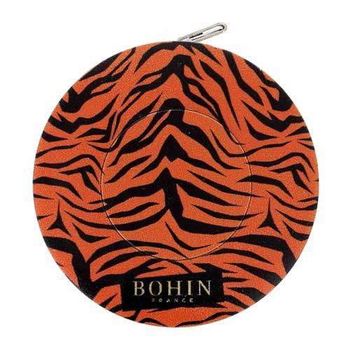 BOHIN France - BOHIN France Safari Sammlung ABS Gehäuse (150cm) Tiger Drucken Automatisch Einziehbar Wicklung Band Messen - 1 Stück von Bohin